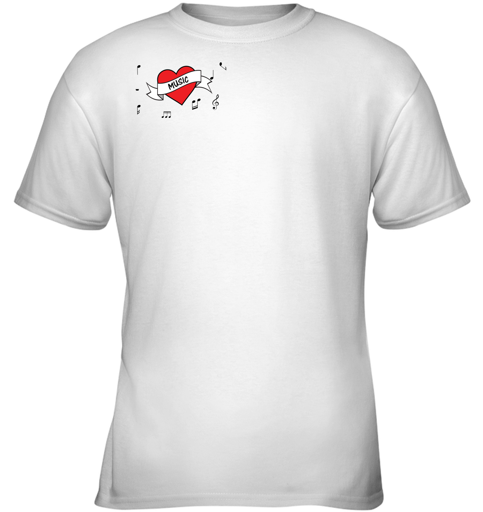 Musical Heart (Pocket Size) - Gildan Youth Short Sleeve T-Shirt