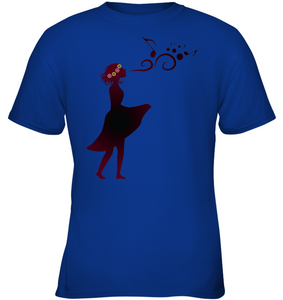 Girl Singing Silhouette - Gildan Youth Short Sleeve T-Shirt