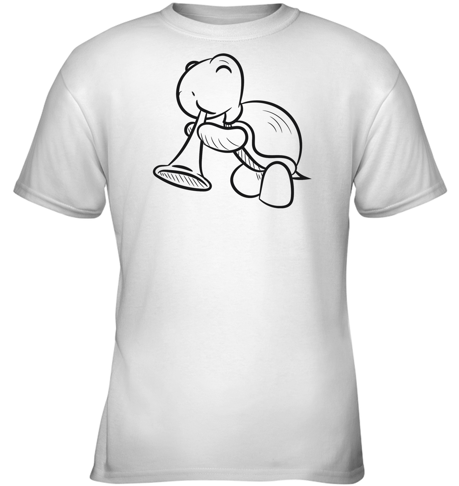 Turtle with Trumpet - Gildan Youth Short Sleeve T-Shirt