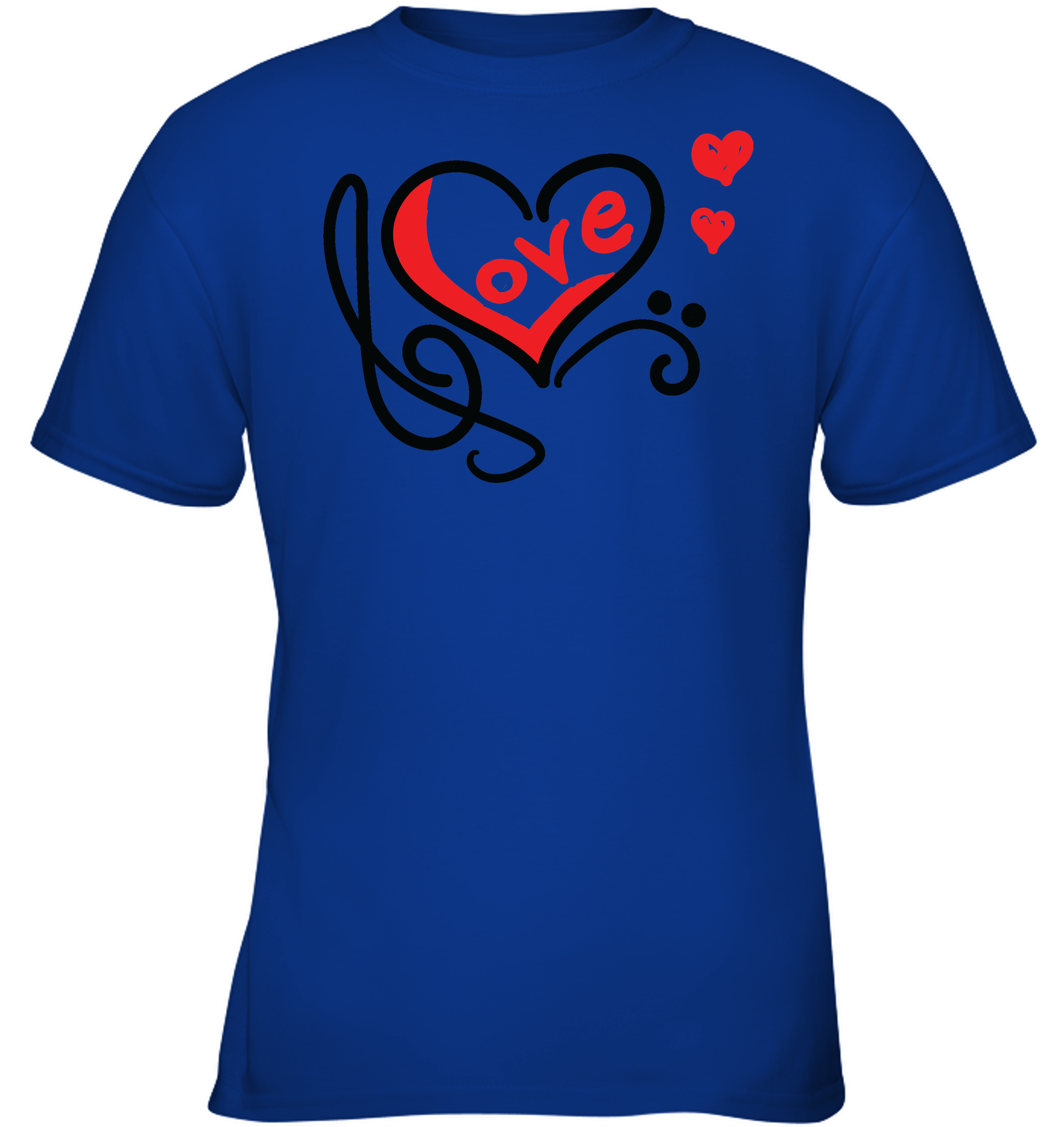 Love Music Heart Red - Gildan Youth Short Sleeve T-Shirt