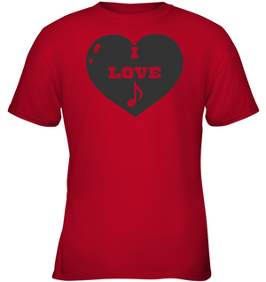 I Love Note Heart - Gildan Youth Short Sleeve T-Shirt