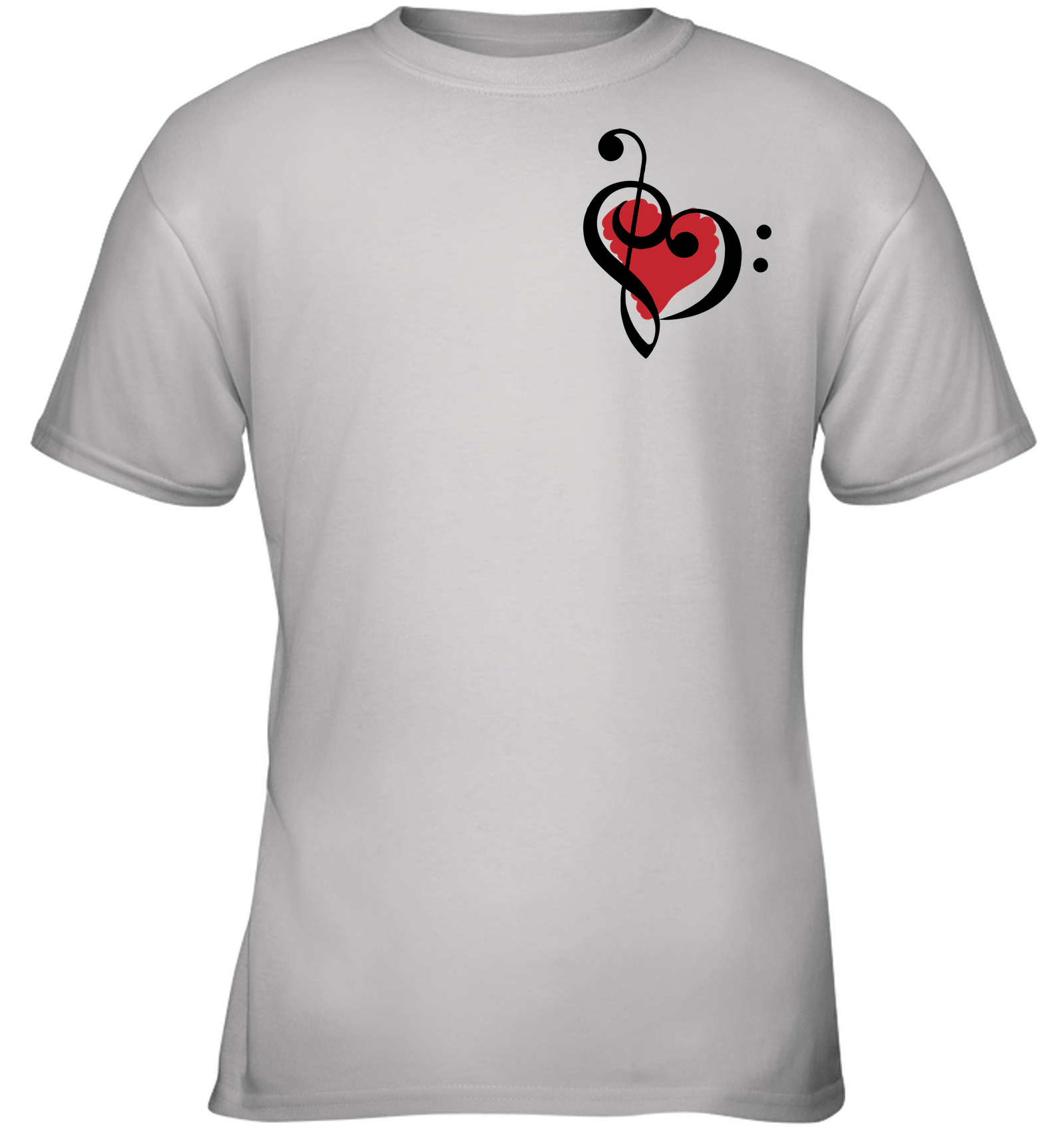 Treble Bass Red Heart (Pocket Size) - Gildan Youth Short Sleeve T-Shirt