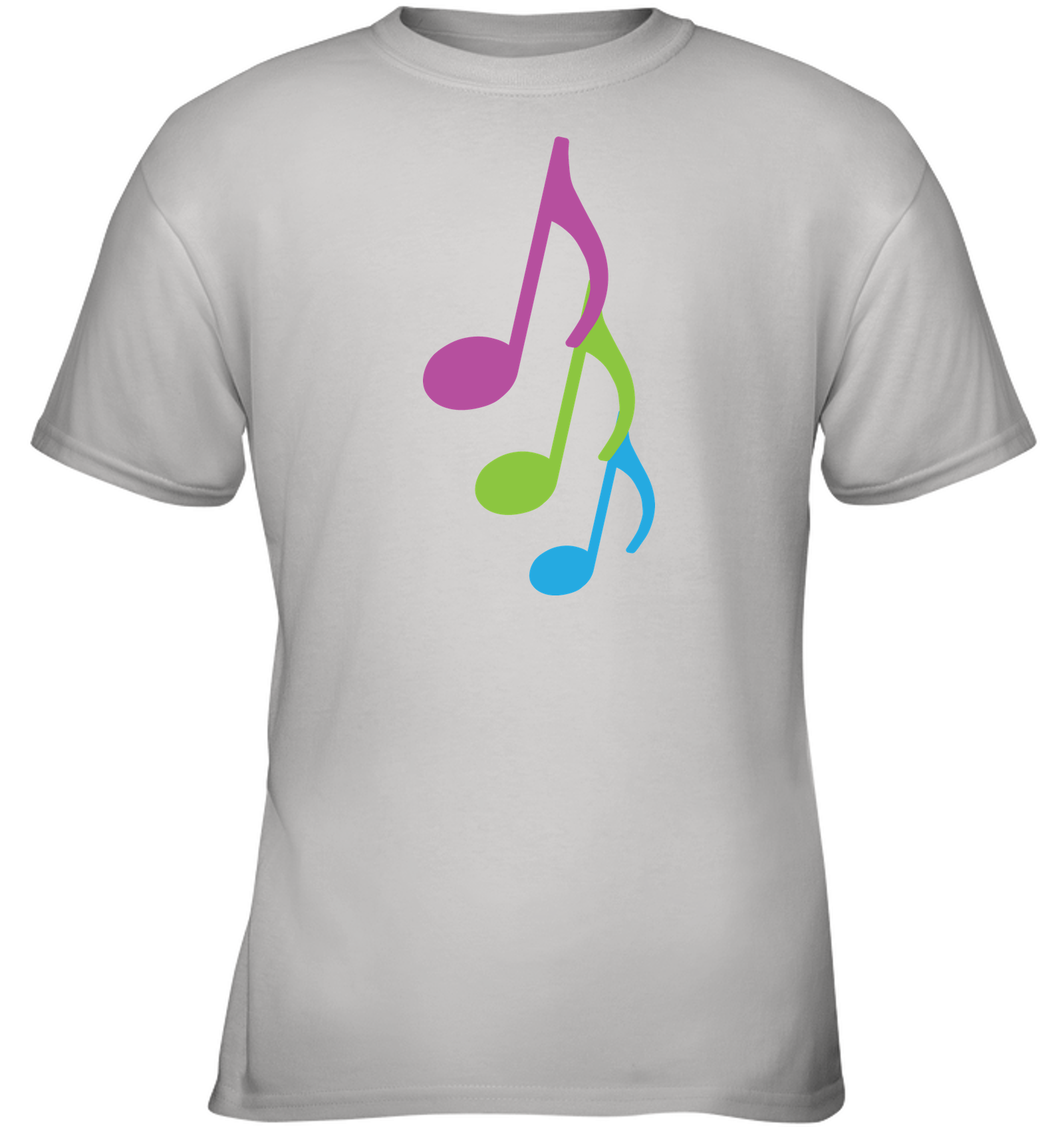 Three colorful musical notes - Gildan Youth Short Sleeve T-Shirt