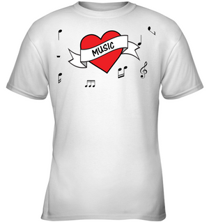 Musical Heart  - Gildan Youth Short Sleeve T-Shirt