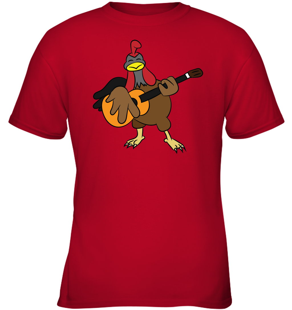 Chicken with Guitar - Gildan Youth Short Sleeve T-Shirt