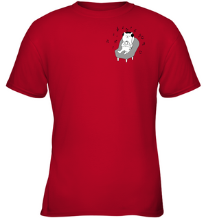 Chilin Kitty (Pocket Size) - Gildan Youth Short Sleeve T-Shirt
