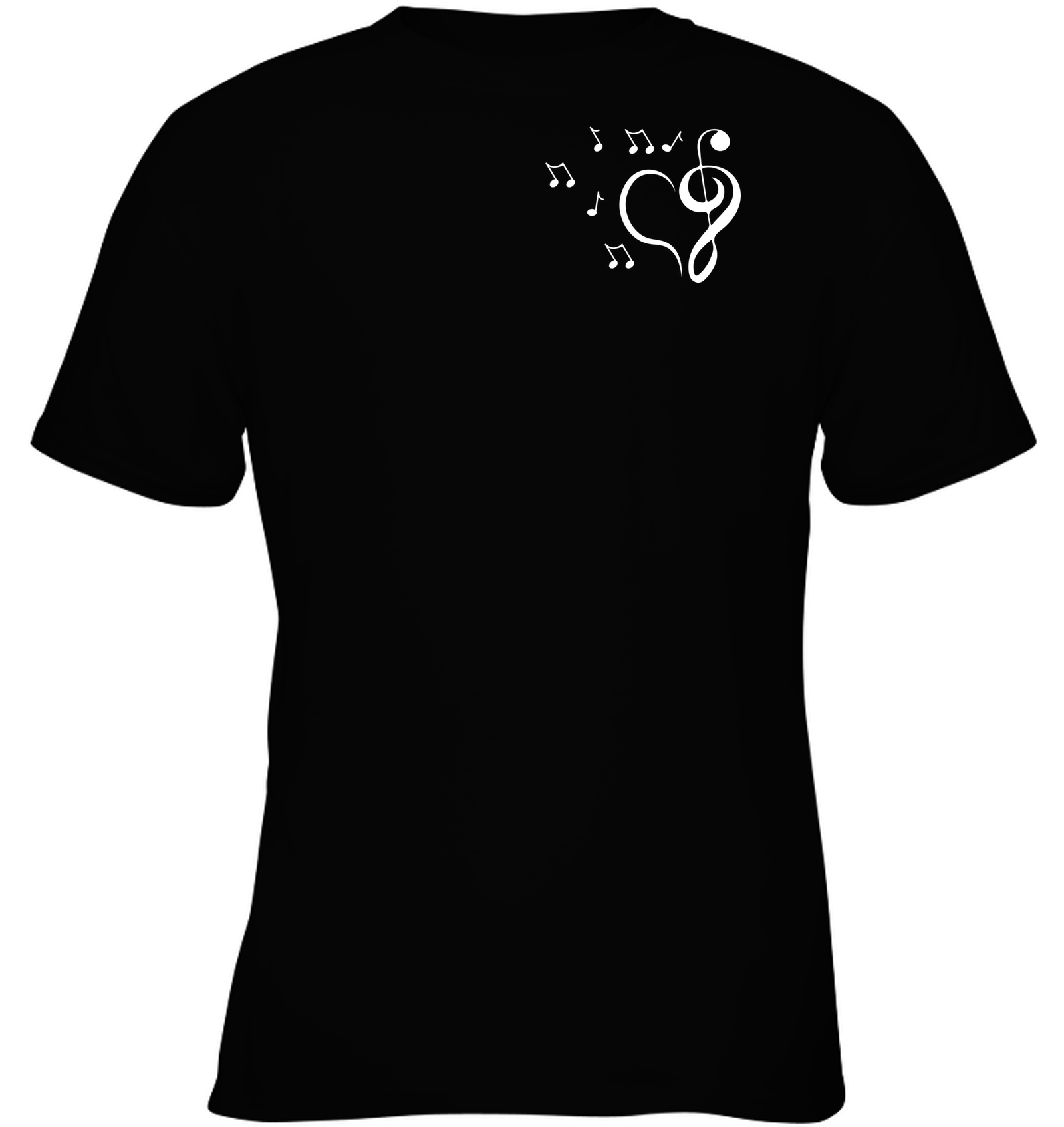 Musical heart with floating notes (Pocket Size)  - Gildan Youth Short Sleeve T-Shirt