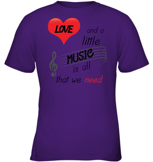 Love and a Little Music is all that we need - Gildan Youth Short Sleeve T-Shirt