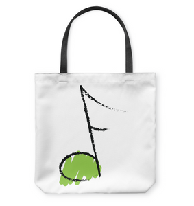 Green Note - Basketweave Tote Bag