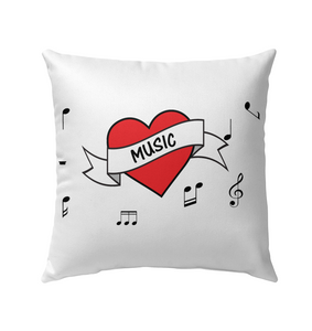 Musical Heart  - Outdoor Pillow