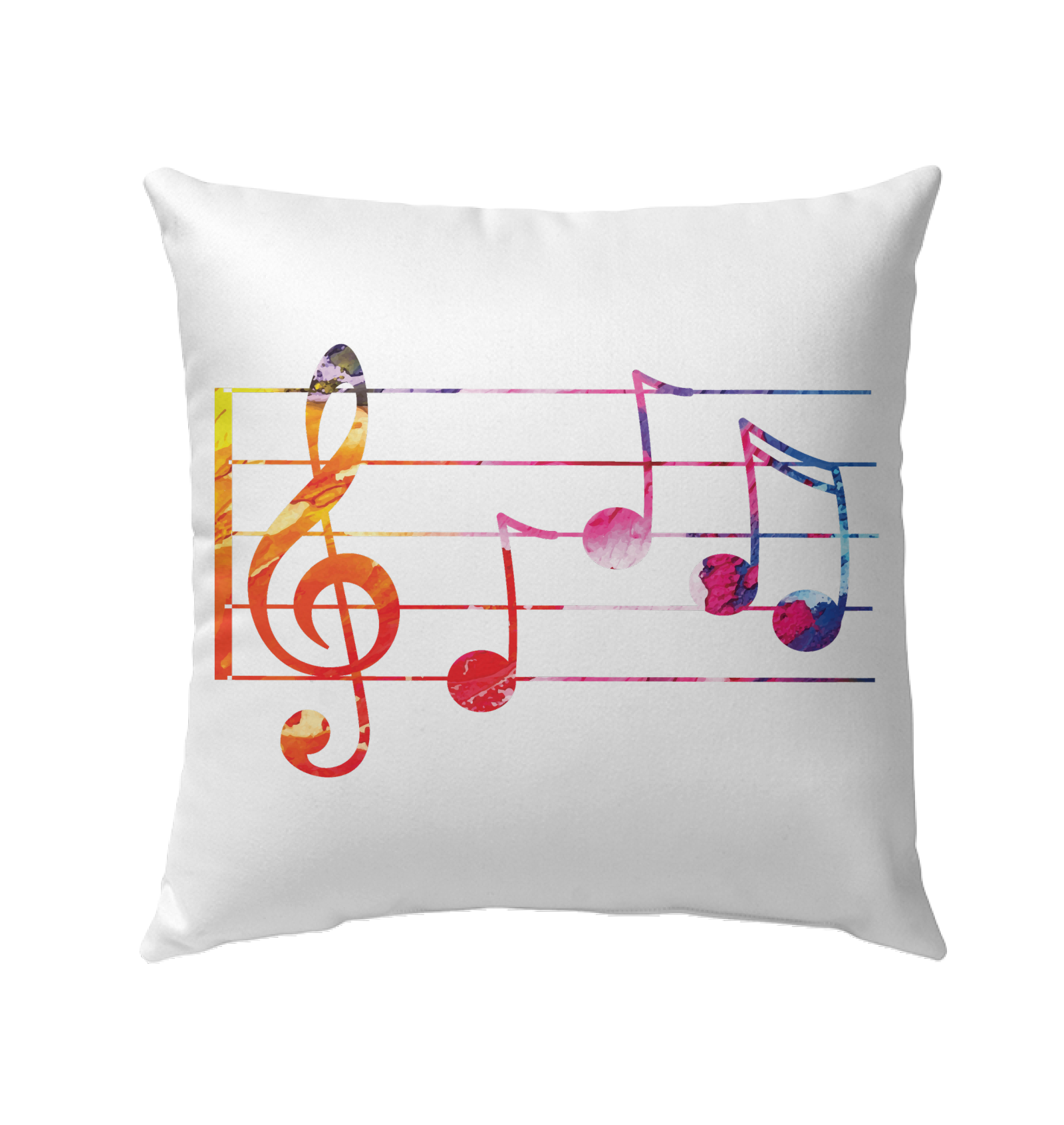 Color Notes n Staff  - Outdoor Pillow