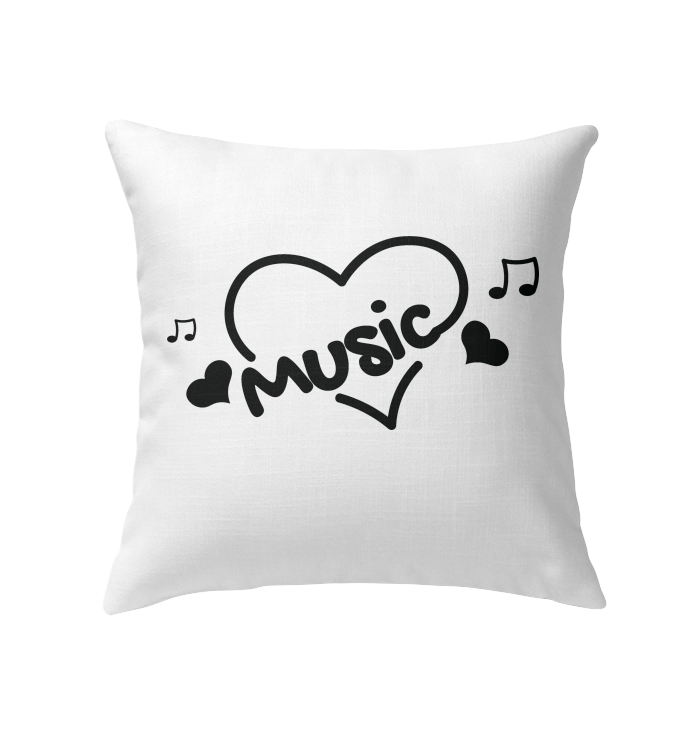 Music Hearts and Notes - Indoor Pillow