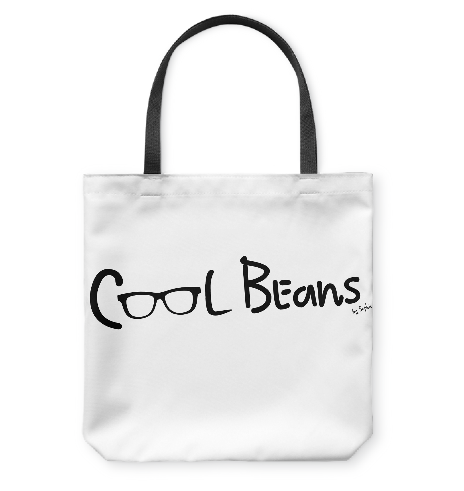Cool Beans - Black (Style2) - Basketweave Tote Bag