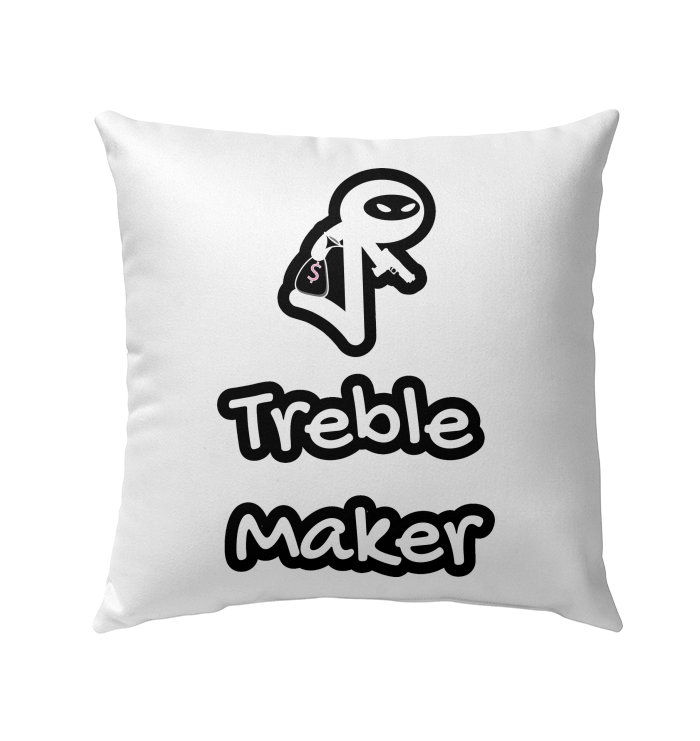 Treble Maker Robber White - Outdoor Pillow