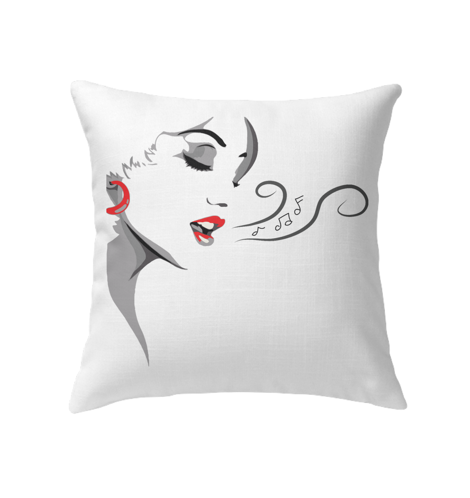 Woman Singing a Tune - Indoor Pillow