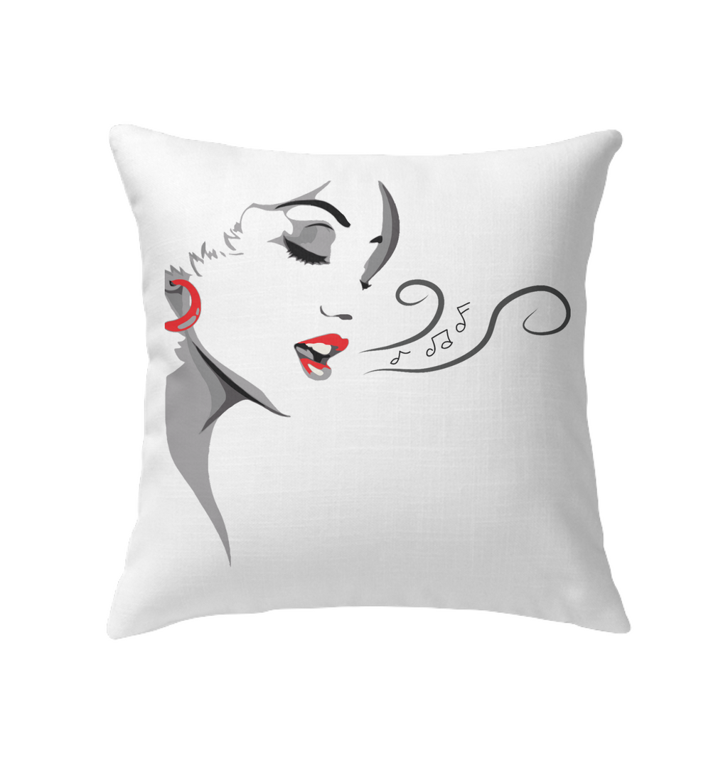 Woman Singing a Tune - Indoor Pillow