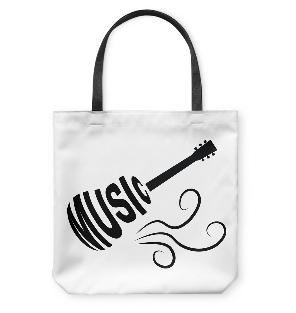 Guitar Breeze Black - Basketweave Tote Bag