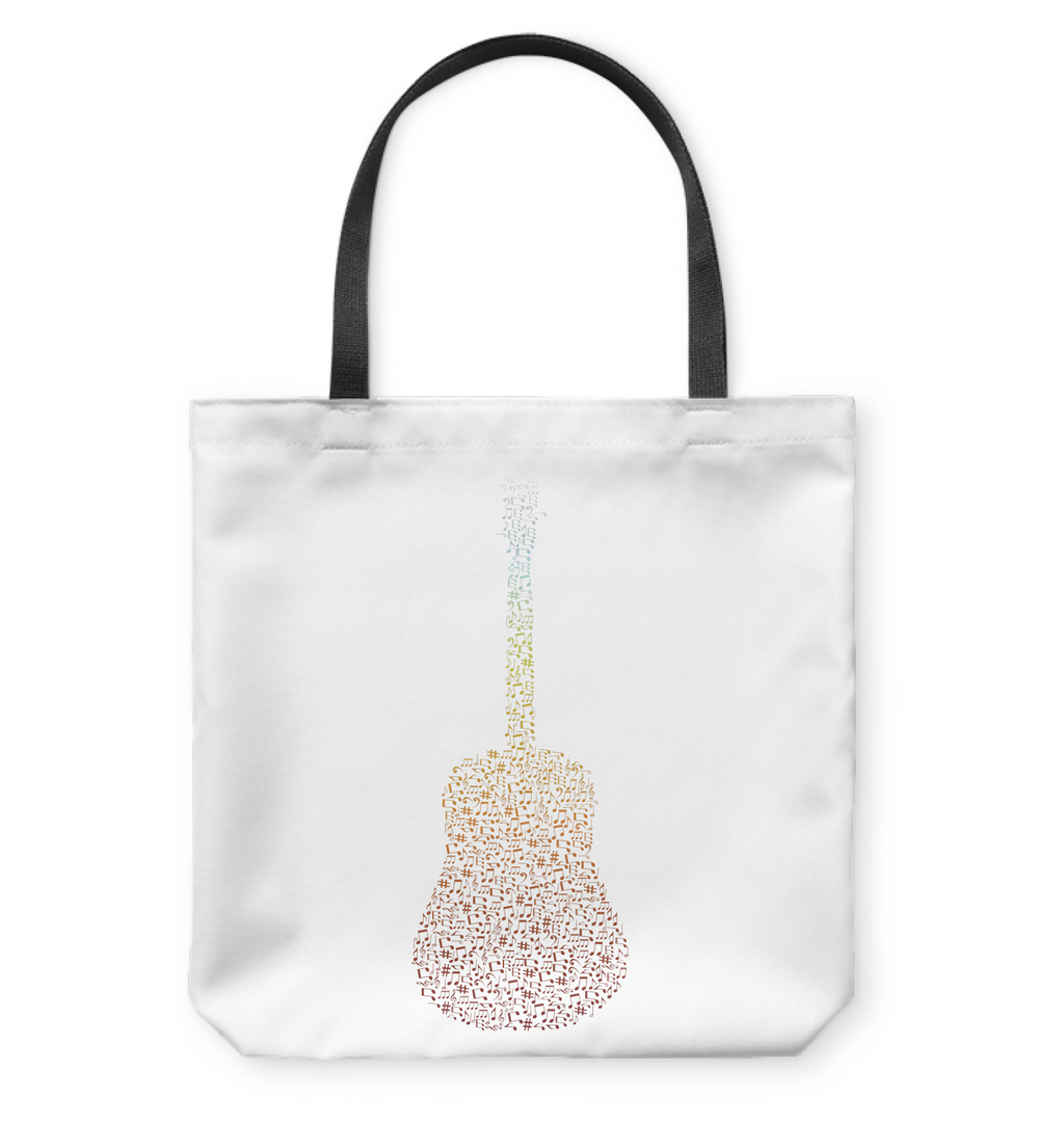 Guitar made of Notes - Basketweave Tote Bag