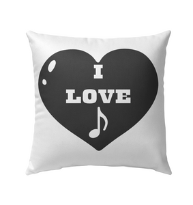 I Love Note Heart - Outdoor Pillow