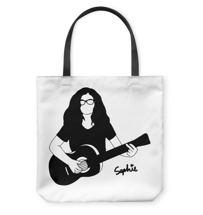 Playin My Guitar, Sophie - Basketweave Tote Bag