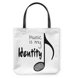 Music is my Identity - Basketweave Tote Bag