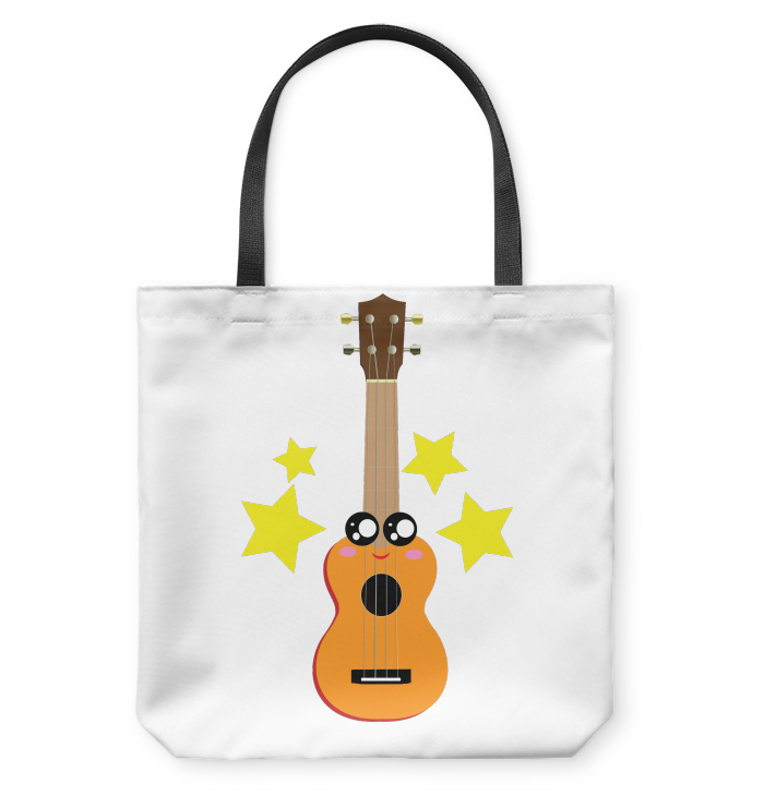Cute Guitar - Basketweave Tote Bag