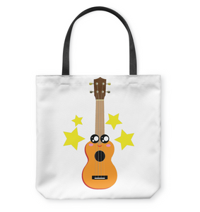 Cute Guitar - Basketweave Tote Bag