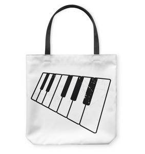 Floating Piano Keyboard - Basketweave Tote Bag