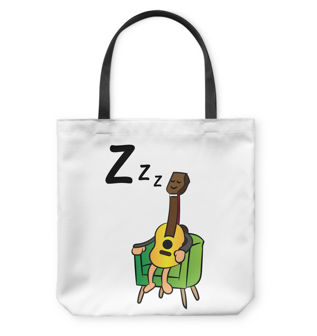 Sleeping Guitar - Basketweave Tote Bag