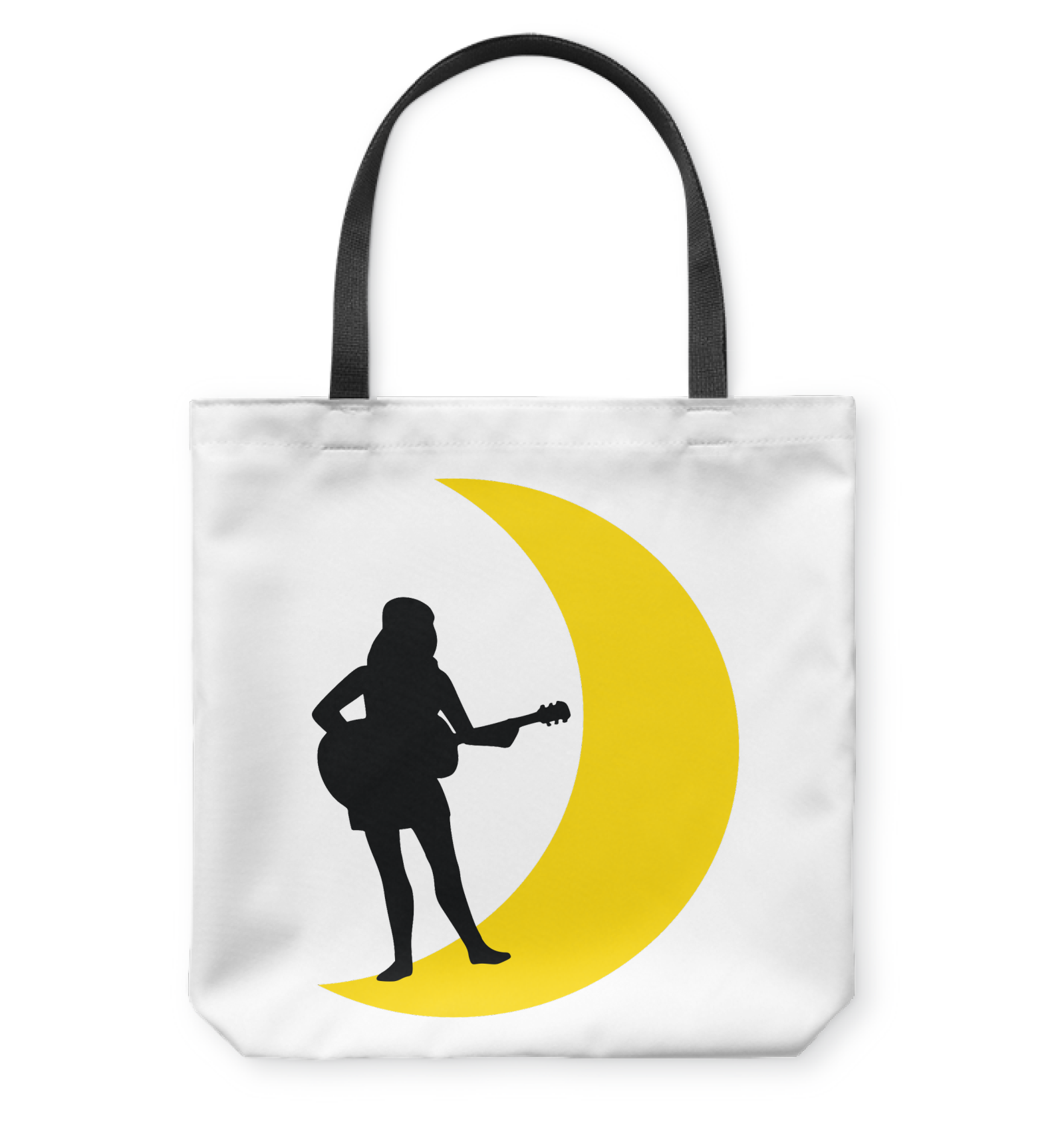 Moonlight Guitar Player  - Basketweave Tote Bag