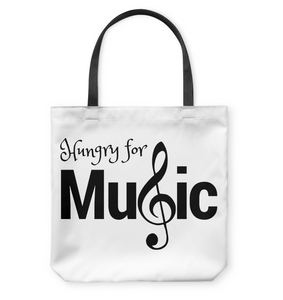 Hungry for Music - Basketweave Tote Bag