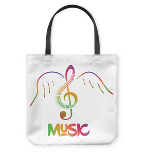 Musical Wings - Basketweave Tote Bag