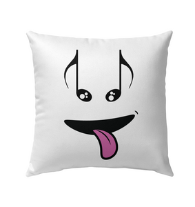 Silly Note Face - Outdoor Pillow