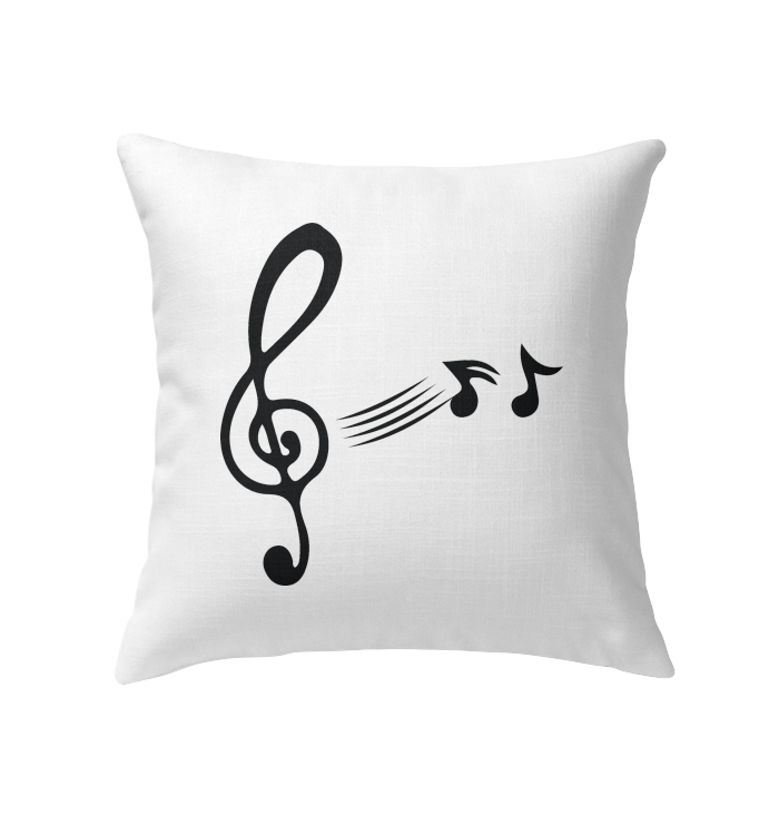 Treble Clef with floating Notes  - Indoor Pillow