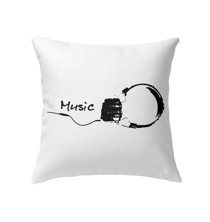 Black Headphones - Indoor Pillow
