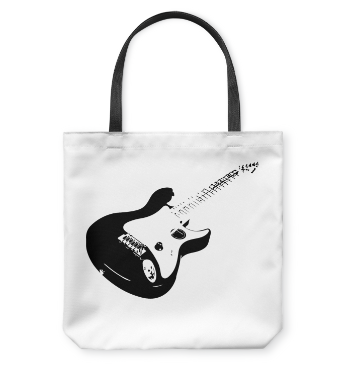 Cool black electric guitar - Basketweave Tote Bag