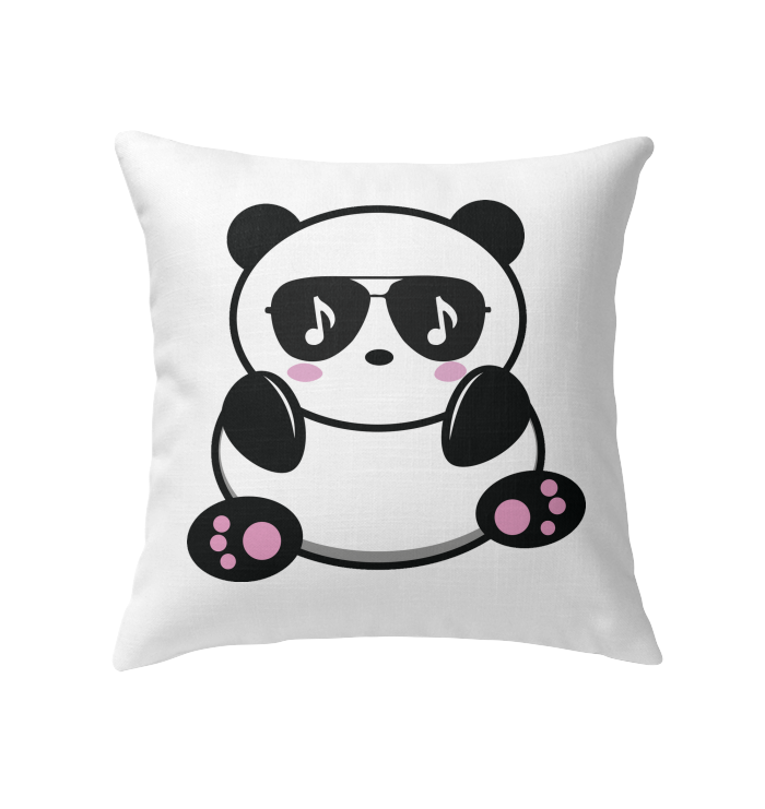 Cool Music Loving Panda feeling the beat - Indoor Pillow