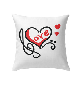 Love Music Heart Red - Indoor Pillow