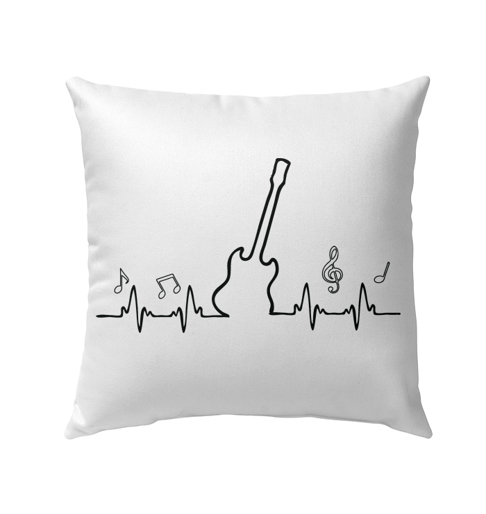 Guitar Notes Heartbeat - Outdoor Pillow