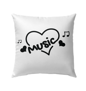 Music Hearts and Notes - Outdoor Pillow