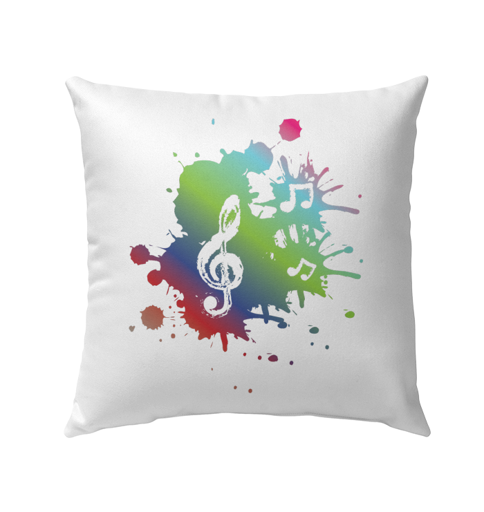 A Colorful Splash of Music - Outdoor Pillow