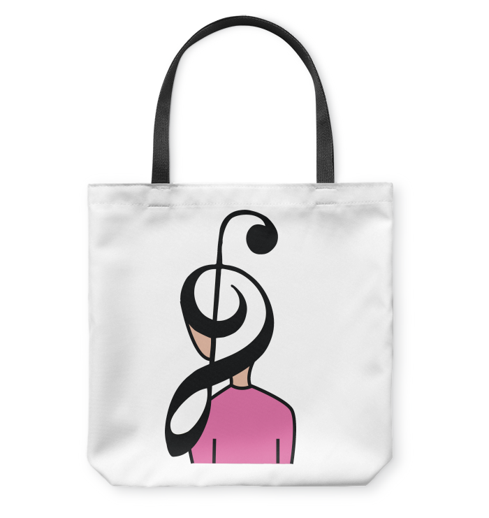 Musical Hairstyle - Basketweave Tote Bag