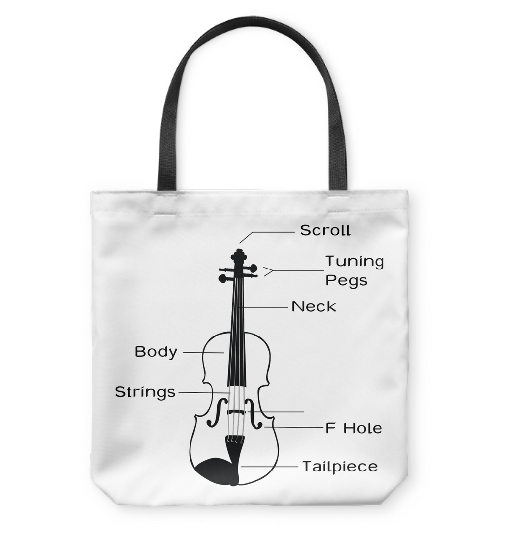 The Cello Blk Wht - Basketweave Tote Bag
