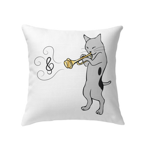 Cat with Trumpet - Indoor Pillow