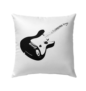 Cool black electric guitar - Outdoor Pillow