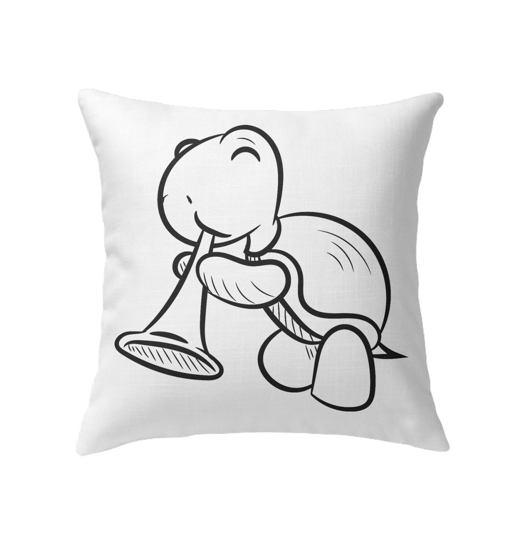 Turtle with Trumpet - Indoor Pillow