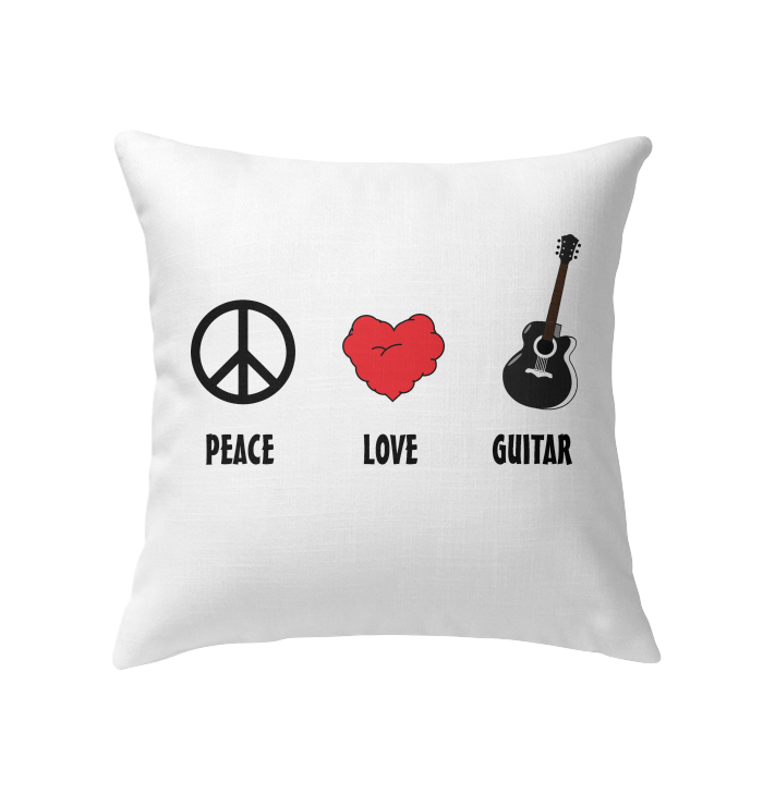 Peace Love Guitar - Indoor Pillow