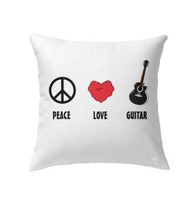 Peace Love Guitar - Indoor Pillow