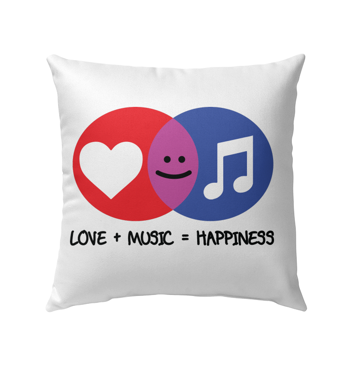 Love and Music is Happiness - Outdoor Pillow