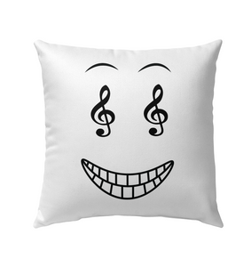 Happy Treble Face - Outdoor Pillow
